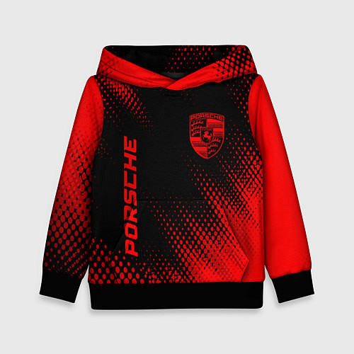 Детская толстовка Porsche - red gradient вертикально / 3D-Черный – фото 1