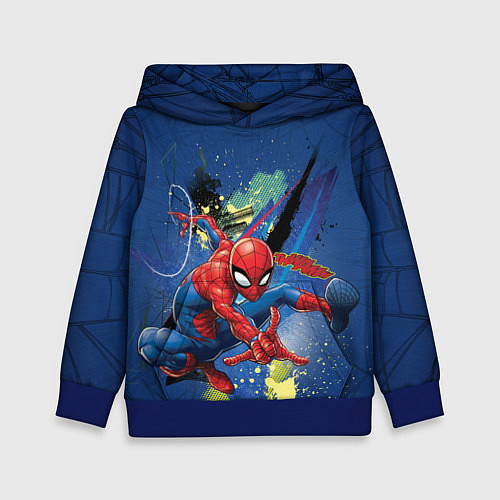 Детская толстовка Spider-man with a spider web / 3D-Синий – фото 1