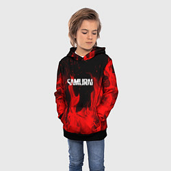 Толстовка-худи детская Samurai fire red, цвет: 3D-черный — фото 2