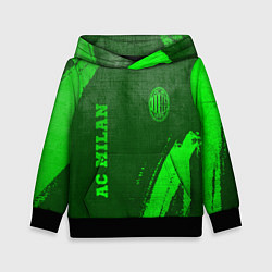 Толстовка-худи детская AC Milan - green gradient вертикально, цвет: 3D-черный