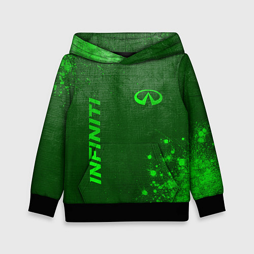 Детская толстовка Infiniti - green gradient вертикально / 3D-Черный – фото 1