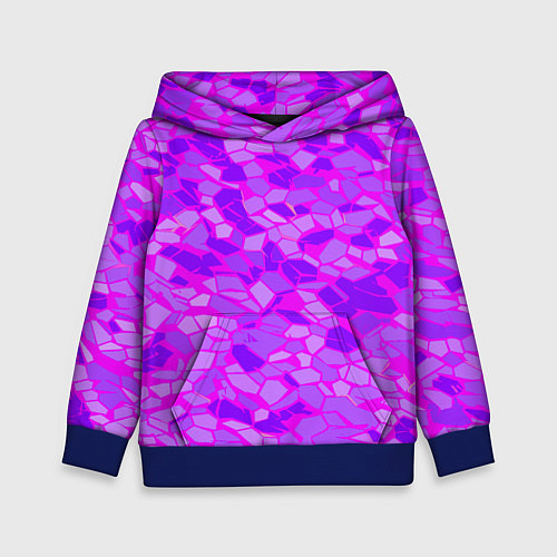 Детская толстовка Фиолетовые плитки на розовом фоне / 3D-Синий – фото 1