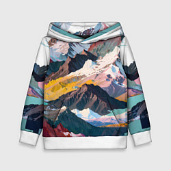 Толстовка-худи детская Искусство гор, цвет: 3D-белый