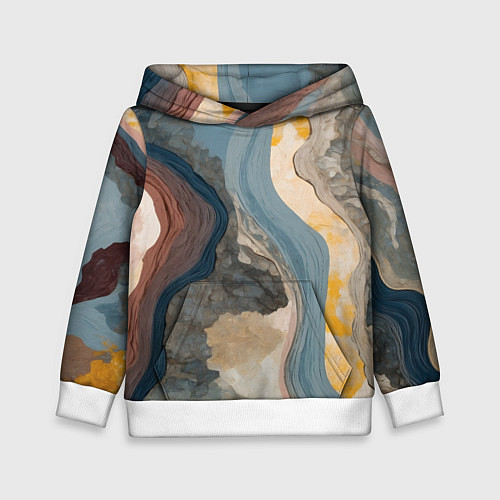 Детская толстовка Флюид арт / 3D-Белый – фото 1