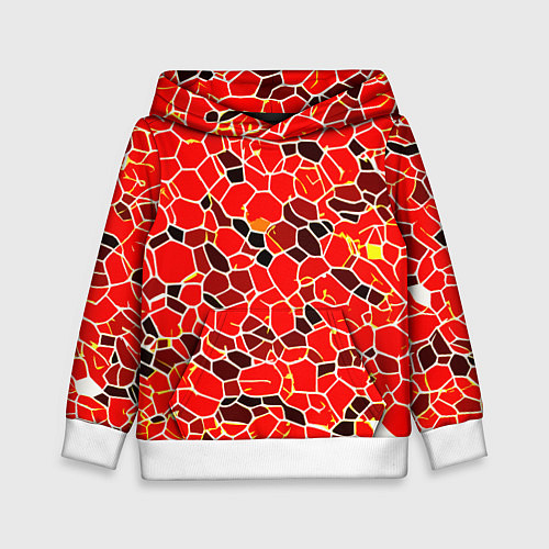 Детская толстовка Абстрактные плитки красные и чёрные / 3D-Белый – фото 1