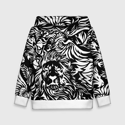 Детская толстовка Лев и орел в виде узоров / 3D-Белый – фото 1