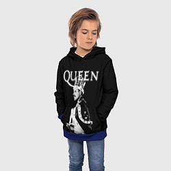 Толстовка-худи детская Queen Freddie Mercury король, цвет: 3D-синий — фото 2