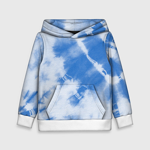 Детская толстовка Синий тай дай / 3D-Белый – фото 1