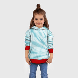 Толстовка-худи детская Голубой тай дай, цвет: 3D-красный — фото 2