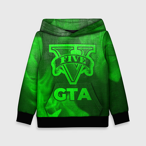 Детская толстовка GTA - green gradient / 3D-Черный – фото 1