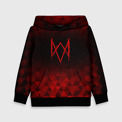 Детская толстовка Watch Dogs red poly / 3D-Черный – фото 1