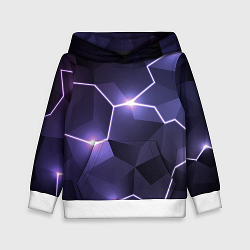Детская толстовка Молниеносная геометрия с подсветкой / 3D-Белый – фото 1