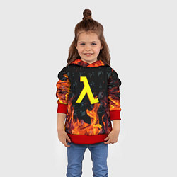 Толстовка-худи детская Half life fere steel, цвет: 3D-красный — фото 2