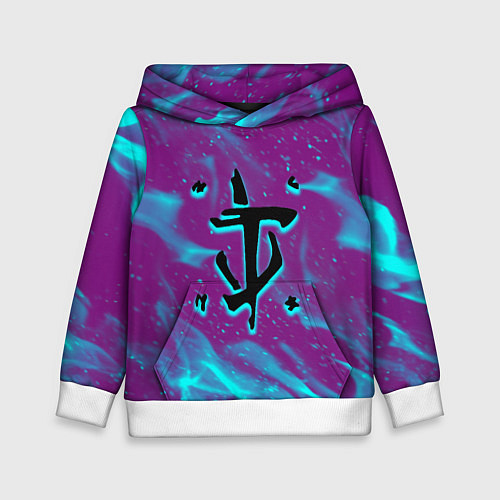 Детская толстовка Doom neon flame / 3D-Белый – фото 1