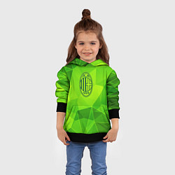 Толстовка-худи детская AC Milan green poly, цвет: 3D-черный — фото 2