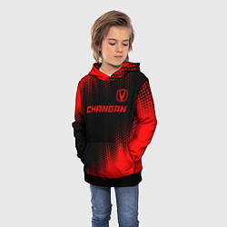 Толстовка-худи детская Changan - red gradient посередине, цвет: 3D-черный — фото 2