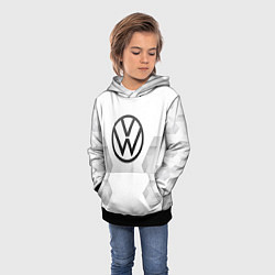 Толстовка-худи детская Volkswagen white poly, цвет: 3D-черный — фото 2