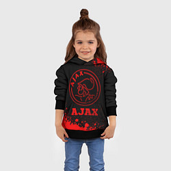Толстовка-худи детская Ajax - red gradient, цвет: 3D-черный — фото 2