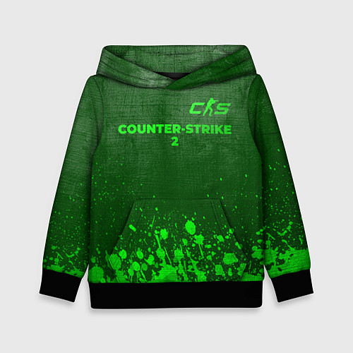 Детская толстовка Counter-Strike 2 - green gradient посередине / 3D-Черный – фото 1