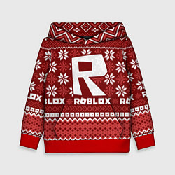 Толстовка-худи детская Новогодний свитер ugly Roblox, цвет: 3D-красный