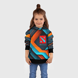 Толстовка-худи детская Dota 2 абстракция из линий, цвет: 3D-черный — фото 2