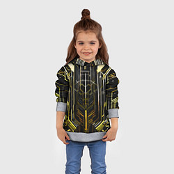 Толстовка-худи детская Gold lines on a black background, цвет: 3D-меланж — фото 2