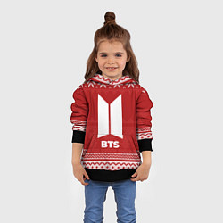 Толстовка-худи детская Новогодний BTS, цвет: 3D-черный — фото 2