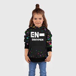Толстовка-худи детская Enhypen конфети, цвет: 3D-черный — фото 2