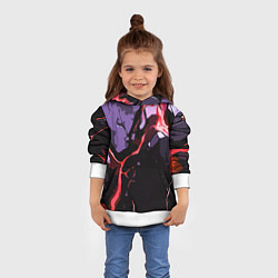 Толстовка-худи детская Красный разлом в камне, цвет: 3D-белый — фото 2