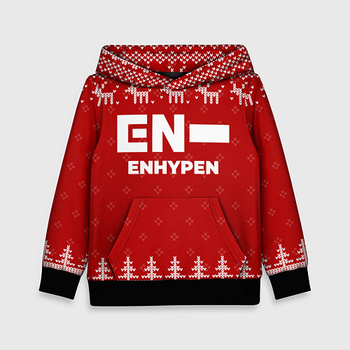 Детская толстовка Новогодний Enhypen с оленями / 3D-Черный – фото 1