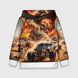 Толстовка-худи детская Mad Max - explosion cars, цвет: 3D-белый