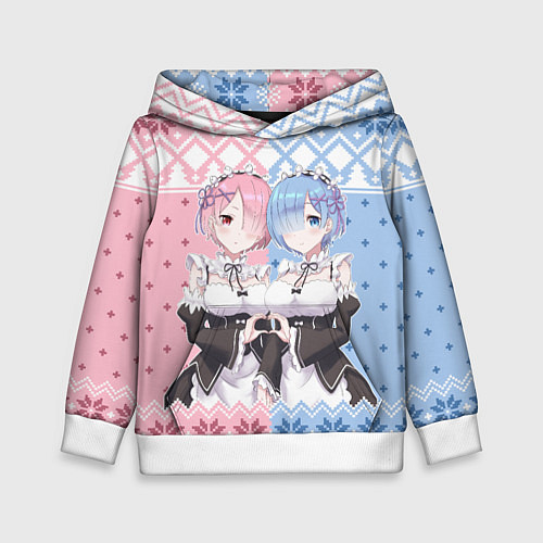 Детская толстовка Рем и Рам новогодний свитер / 3D-Белый – фото 1