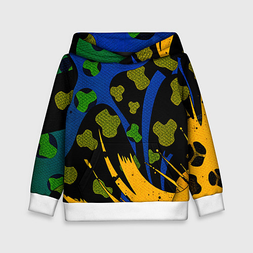 Детская толстовка Абстрактные пятна леопарда / 3D-Белый – фото 1