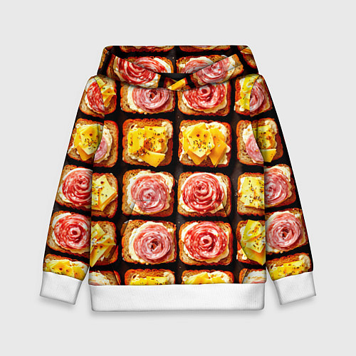 Детская толстовка Бутерброды / 3D-Белый – фото 1