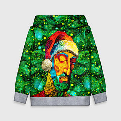 Толстовка-худи детская Ded Moroz: pop-art-brut-nouveau pointillism, цвет: 3D-меланж