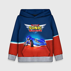 Толстовка-худи детская Hedgehog - Sonic racing team, цвет: 3D-меланж