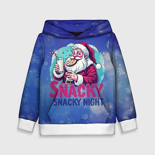 Детская толстовка Санта ест печенье с молоком / 3D-Белый – фото 1