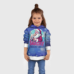 Толстовка-худи детская Санта ест печенье с молоком, цвет: 3D-белый — фото 2