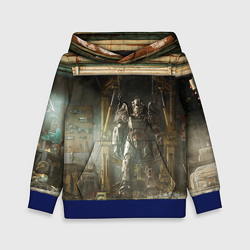 Детская толстовка Fallout - armour garage / 3D-Синий – фото 1