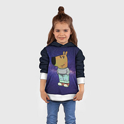 Толстовка-худи детская Чиловый парень в космосе, цвет: 3D-белый — фото 2