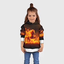 Толстовка-худи детская Огненная лошадь, цвет: 3D-белый — фото 2