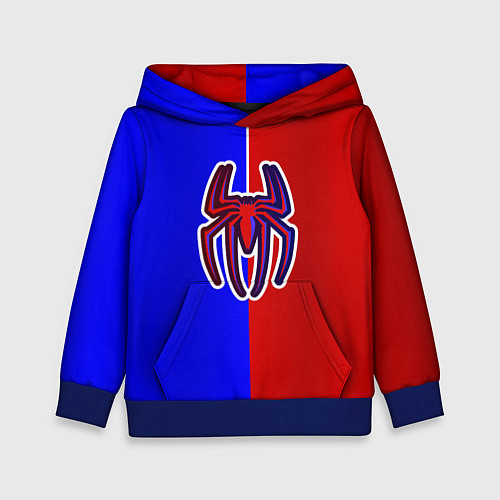 Детская толстовка Сине-красный паук - лого / 3D-Синий – фото 1