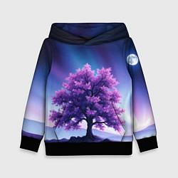 Толстовка-худи детская Фиолетовое дерево, цвет: 3D-черный