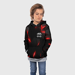 Толстовка-худи детская Arctic Monkeys - неоново красные плиты, цвет: 3D-меланж — фото 2