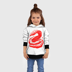 Толстовка-худи детская Red japan serpent, цвет: 3D-черный — фото 2