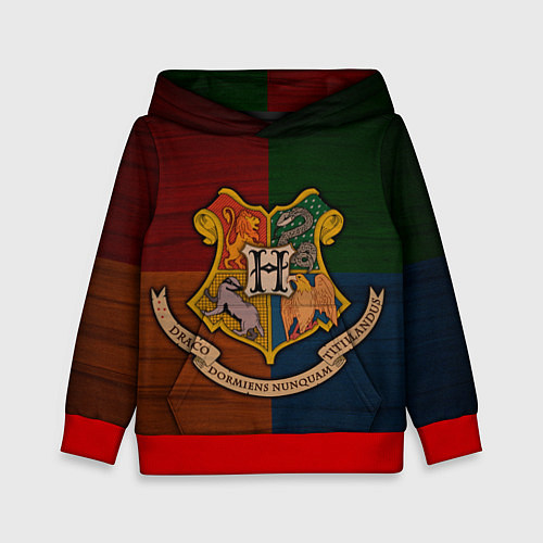 Детская толстовка Hogwarts emblem / 3D-Красный – фото 1