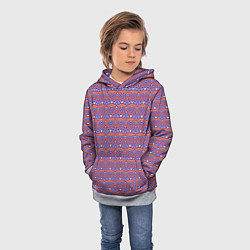 Толстовка-худи детская Узор оранжево-синий, цвет: 3D-меланж — фото 2