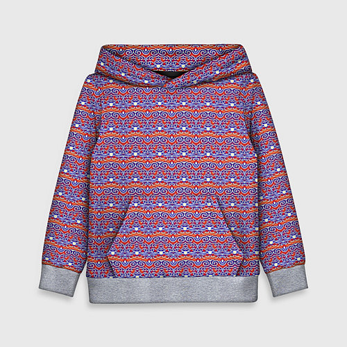 Детская толстовка Узор оранжево-синий / 3D-Меланж – фото 1