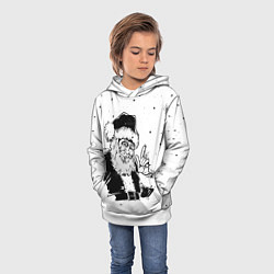 Толстовка-худи детская Дед мороз добрый, цвет: 3D-белый — фото 2