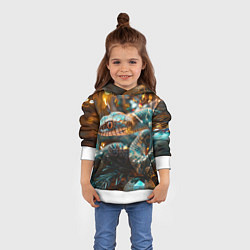 Толстовка-худи детская Праздничный змей, цвет: 3D-белый — фото 2